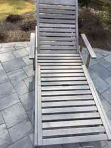 weathered teak chaise lounger